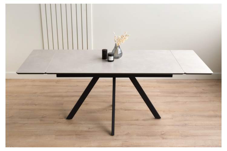 Керамический стол Вилли 140(200)х80 carmen light grey / черный-11