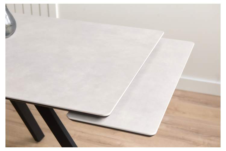 Керамический стол Вилли 140(200)х80 carmen light grey / черный-12