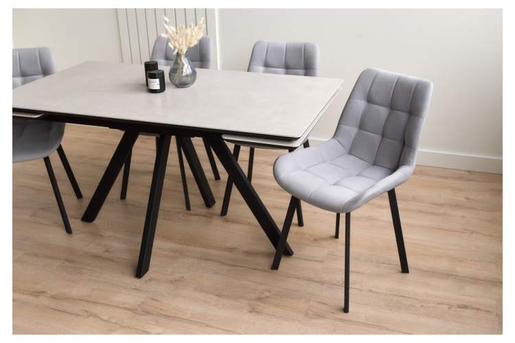 Керамический стол Вилли 140(200)х80 carmen light grey / черный-13