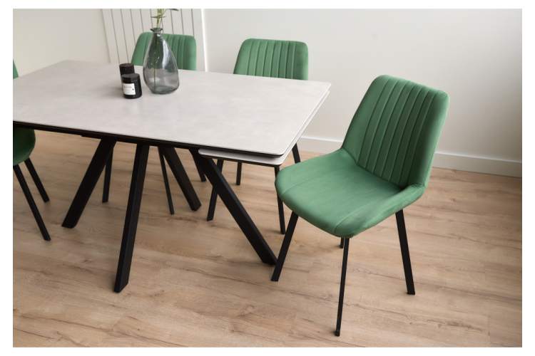 Керамический стол Вилли 140(200)х80 carmen light grey / черный-14