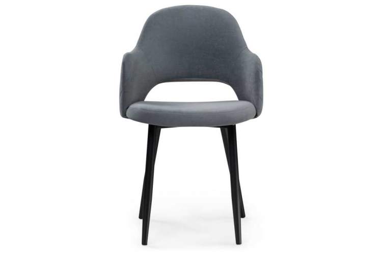 Стул на металлокаркасе Гутрид ромбы сзади без складок серый / черный-2