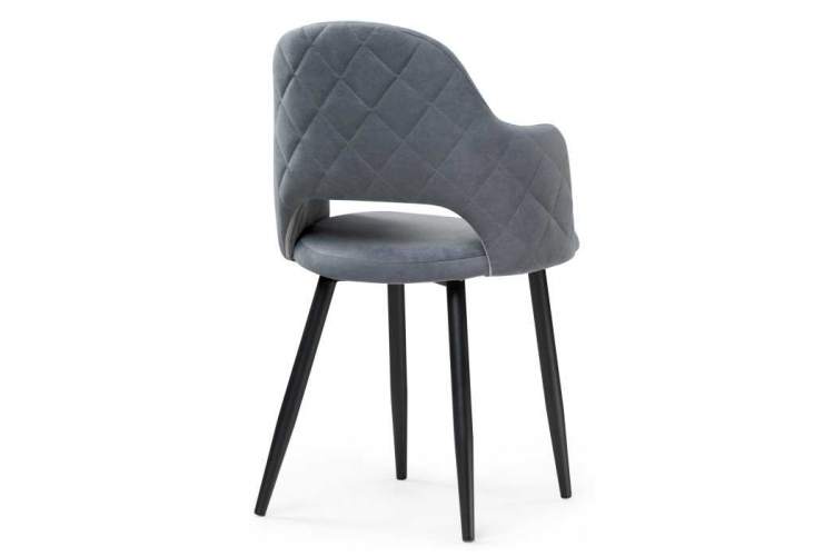 Стул на металлокаркасе Гутрид ромбы сзади без складок серый / черный-4