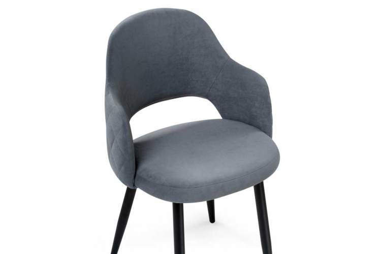 Стул на металлокаркасе Гутрид ромбы сзади без складок серый / черный-5