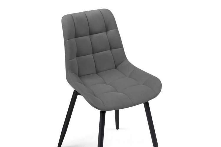 Стул на металлокаркасе Челси К крутящийся темно-серый / черный-5