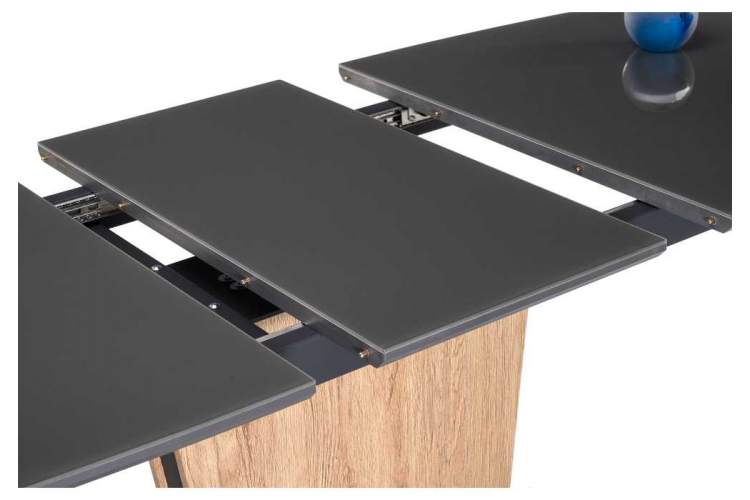 Стол стеклянный Теон дуб антор натуральный / графит-1