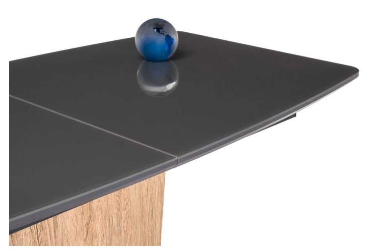 Стол стеклянный Теон дуб антор натуральный / графит-3