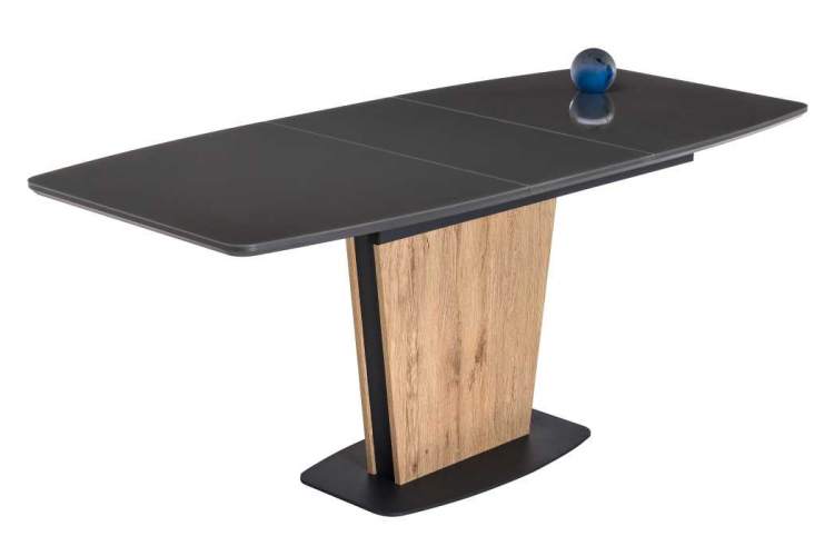 Стол стеклянный Теон дуб антор натуральный / графит-5