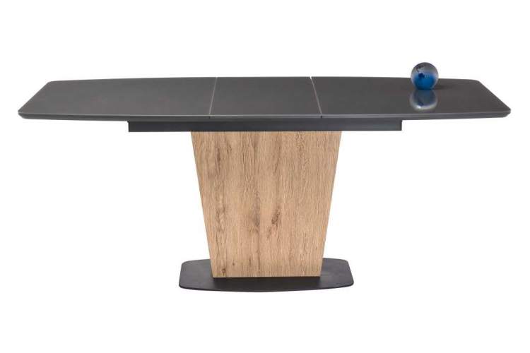 Стол стеклянный Теон дуб антор натуральный / графит-6