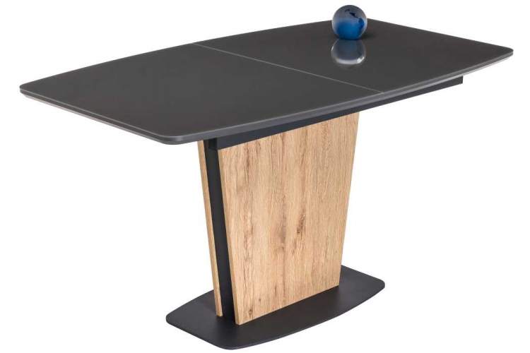 Стол стеклянный Теон дуб антор натуральный / графит-9