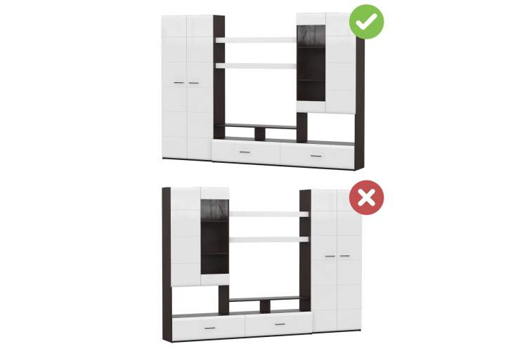 Готовая гостиная Jimenez дуб венге / белый глянец-11