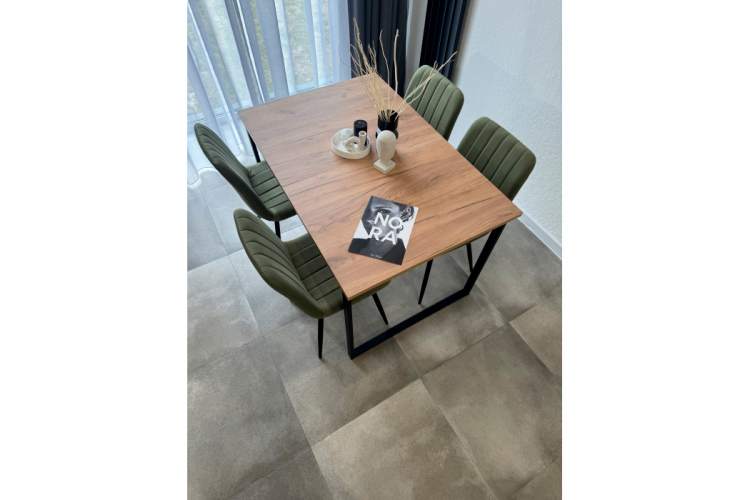 Стол деревянный Лиман 117 (157) x 77 дуб крафт золотой / черный матовый-14