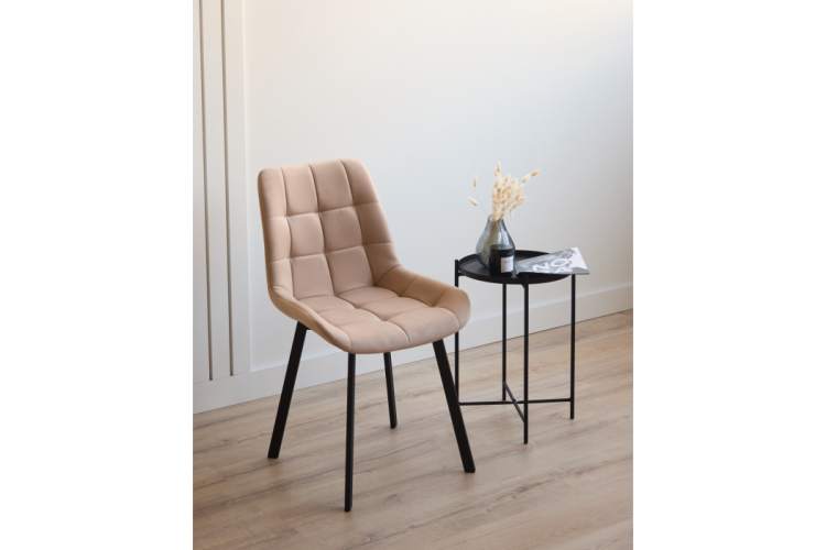 Стул на металлокаркасе Челси П бежевый (zd 210) / черный-1