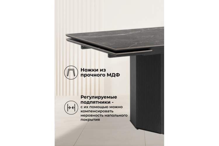 Керамический стол Монерон 180x90 nero marquina / черный-5