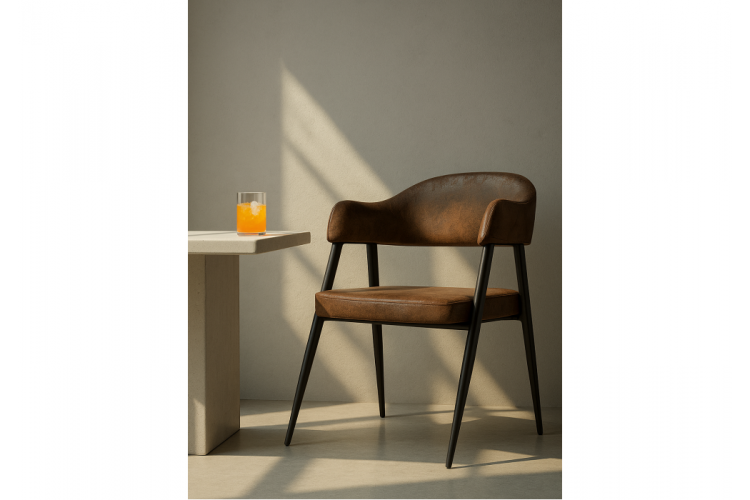 Стул на металлокаркасе Twin brown / black-2