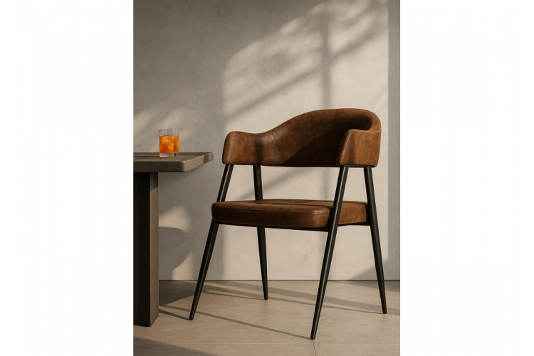 Стул на металлокаркасе Twin brown / black-3