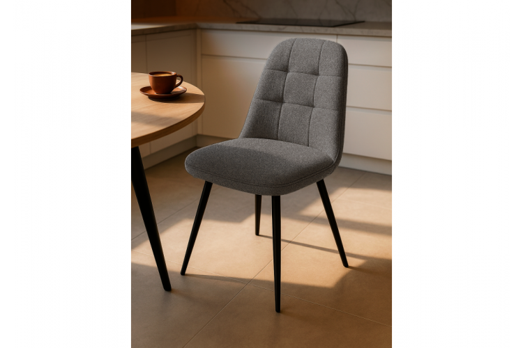 Стул на металлокаркасе Texas 1 поворотный светло-серый / черный-1