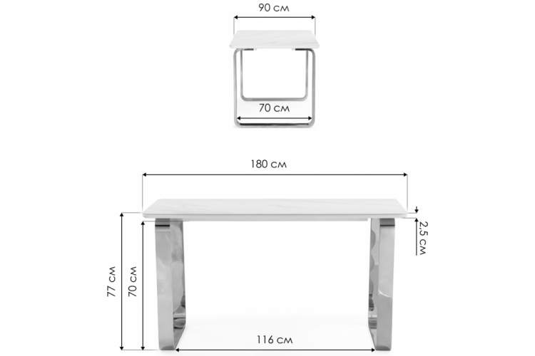 Керамический стол Селена 4 180х90 черный мрамор / золото-1