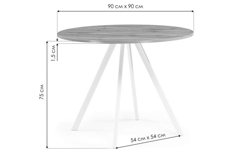 Стол деревянный Баргел 90х90х75 дуб делано / черный-1