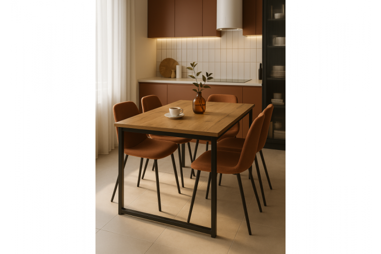 Стол деревянный Лиман 117 (157) x 77 дуб крафт золотой / черный матовый-1