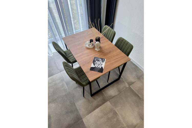 Стол деревянный Лиман 117 (157) x 77 дуб крафт золотой / черный матовый-2