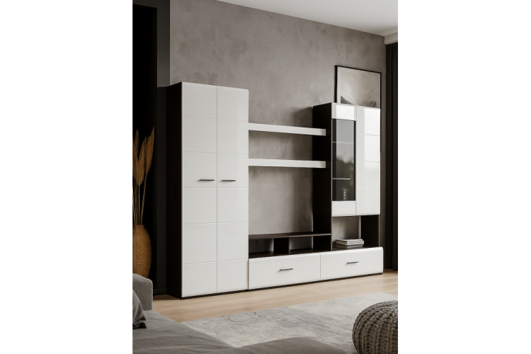 Готовая гостиная Jimenez дуб венге / белый глянец-1