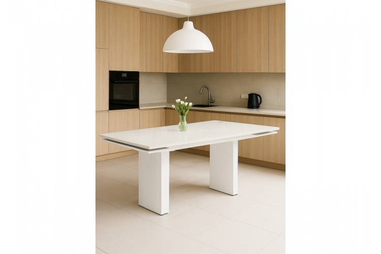 Керамический стол Монерон 200x100 дерево / белый-1