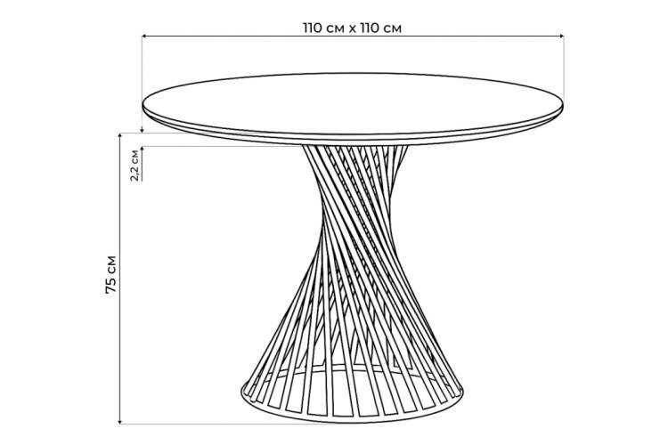 Керамический стол Вивиен 110 krater perla repose / черный-2