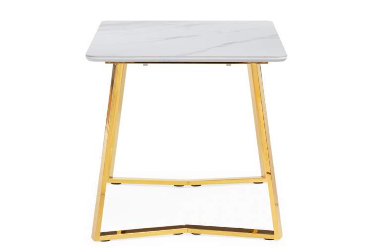 Керамический стол Селена 1 160х90х77 белый мрамор / золото-4