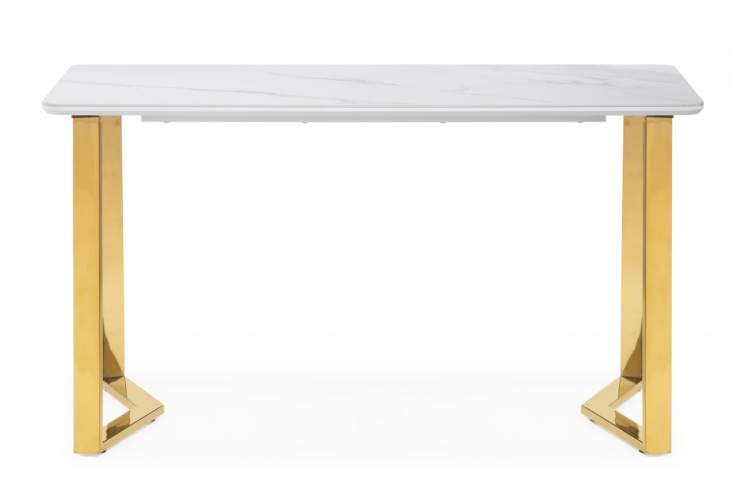 Керамический стол Селена 1 160х90х77 белый мрамор / золото-5