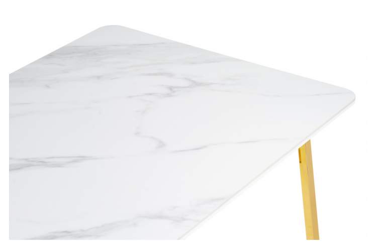 Керамический стол Селена 1 160х90х77 белый мрамор / золото-6