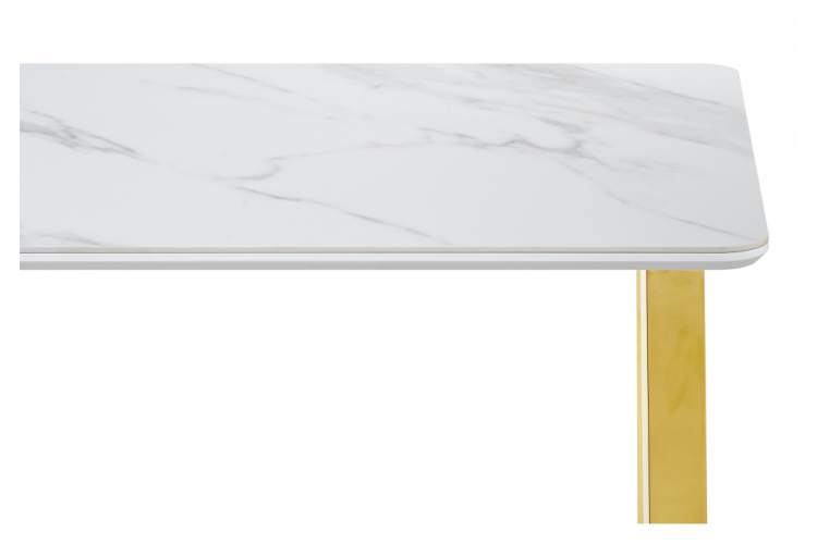 Керамический стол Селена 1 160х90х77 белый мрамор / золото-7