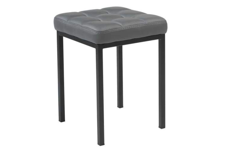 Табурет Байя кожзам темно-серый / черный матовый-4