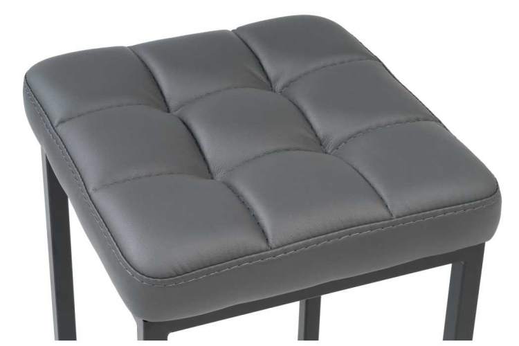 Табурет Байя кожзам темно-серый / черный матовый-1
