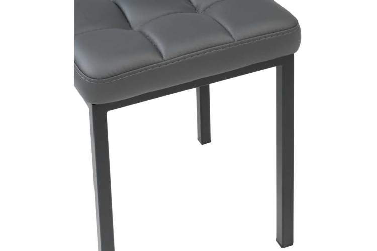 Табурет Байя кожзам темно-серый / черный матовый-3