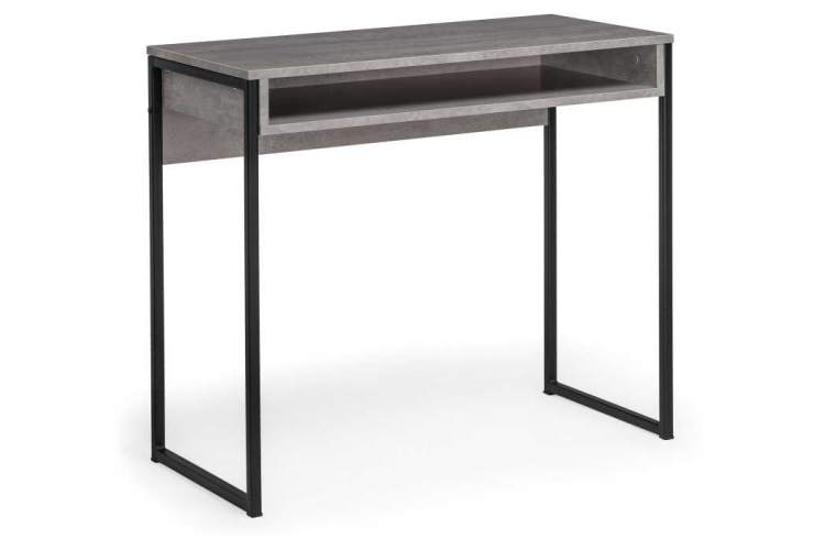 Компьютерный стол Лео Лофт бетон / черный матовый