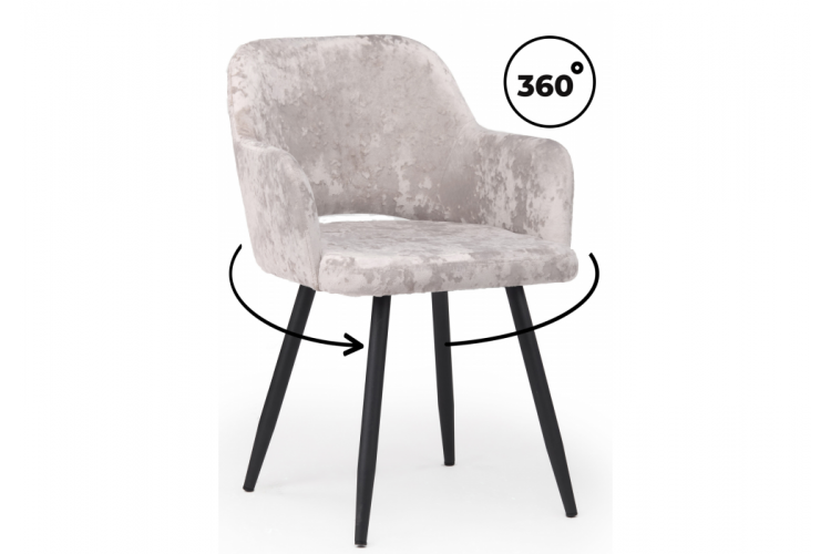 Стул на металлокаркасе Эолин 360 латте (simple 008) / черный