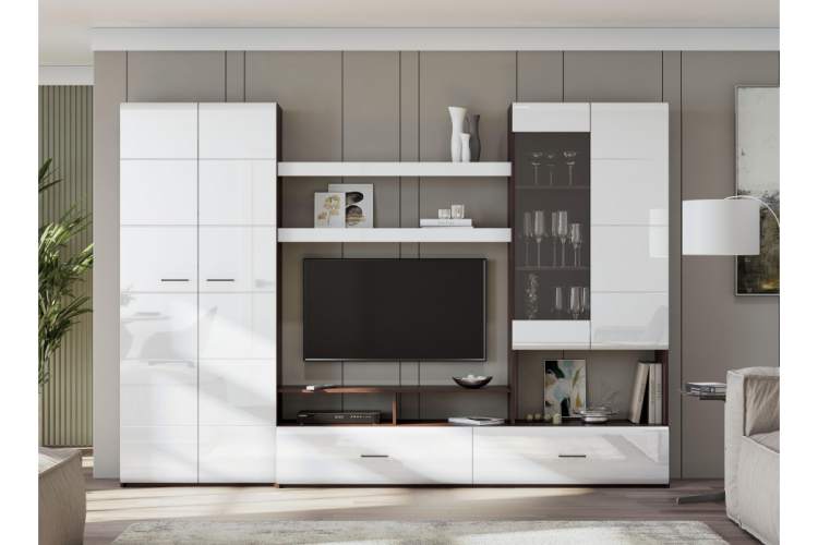 Готовая гостиная Jimenez дуб венге / белый глянец