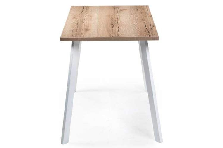 Тринити Лофт 120х60х75 25 мм дуб делано светлый / матовый белый Стол деревянный-2