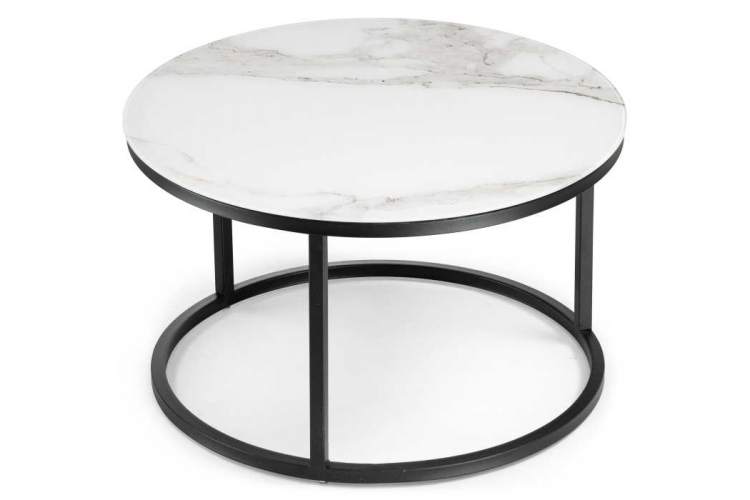 Журнальный стол Плумерия белый мрамор / черный-2