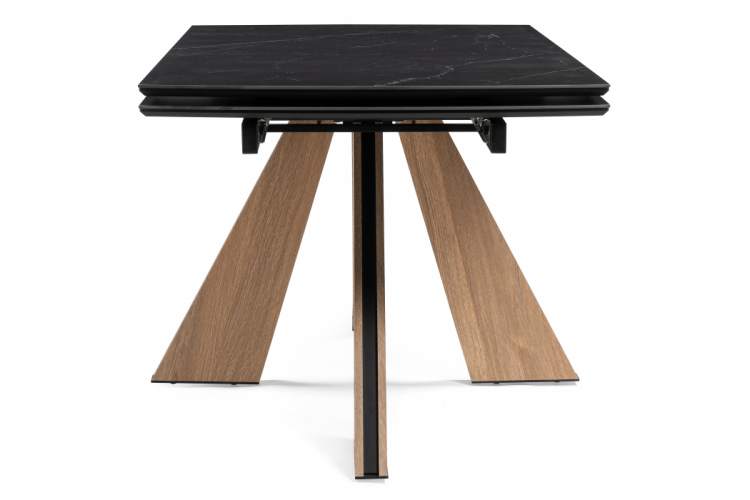 Керамический стол Шаннон 180(240)х90х79 черный мрамор / дуб монтана-4
