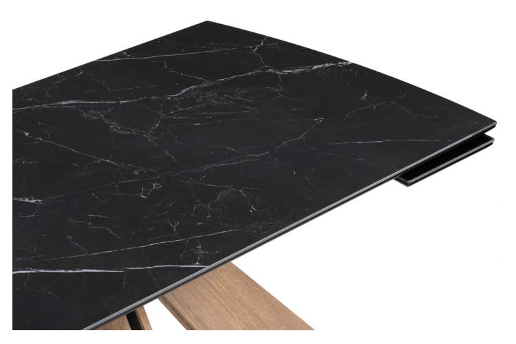 Керамический стол Шаннон 180(240)х90х79 черный мрамор / дуб монтана-5