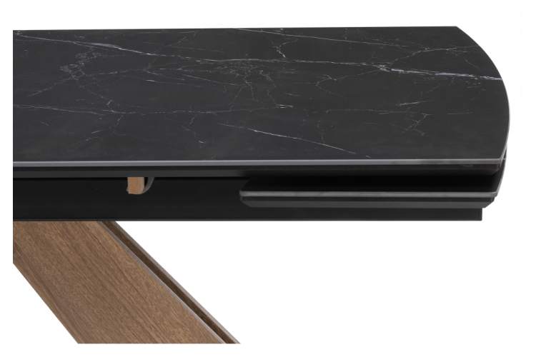 Керамический стол Шаннон 180(240)х90х79 черный мрамор / дуб монтана-7