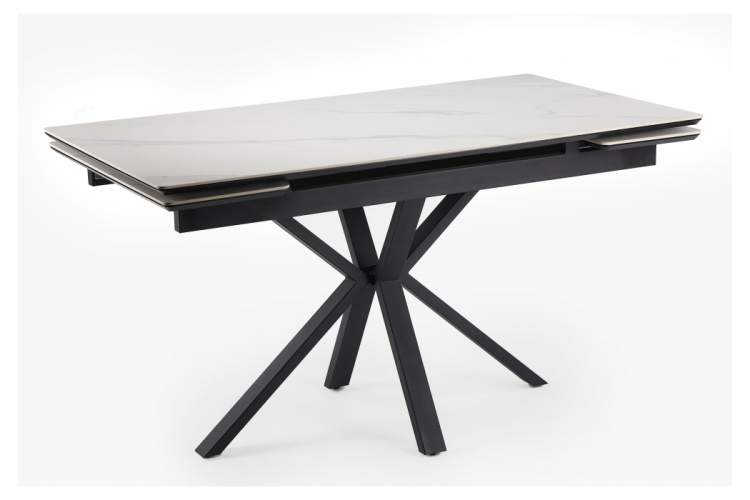Керамический стол Старлайт 140(200)х80 snow alpin white / черный