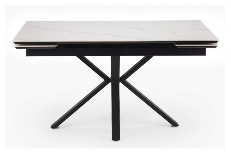 Керамический стол Старлайт 140(200)х80 snow alpin white / черный-1