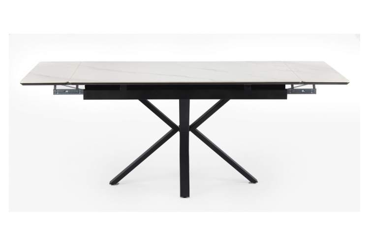 Керамический стол Старлайт 140(200)х80 snow alpin white / черный-3