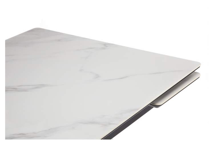 Керамический стол Старлайт 140(200)х80 snow alpin white / черный-4