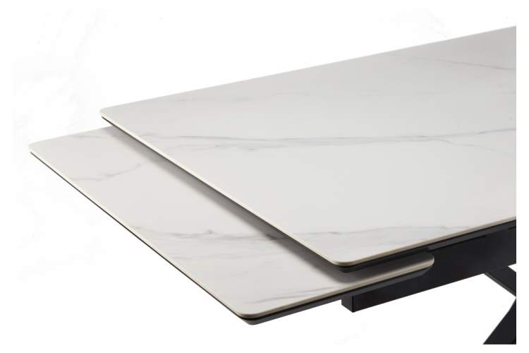 Керамический стол Старлайт 140(200)х80 snow alpin white / черный-5