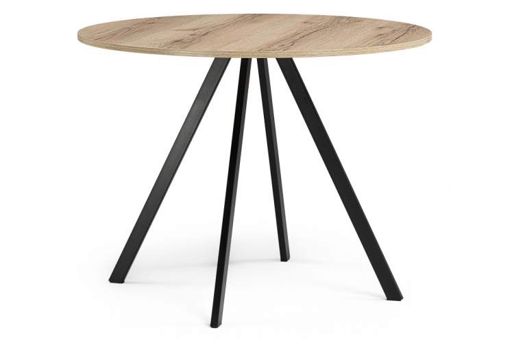 Стол деревянный Баргел 90х90х75 дуб делано / черный