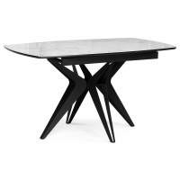 Стол стеклянный Риполь 140(180)х80 статуарио / черный