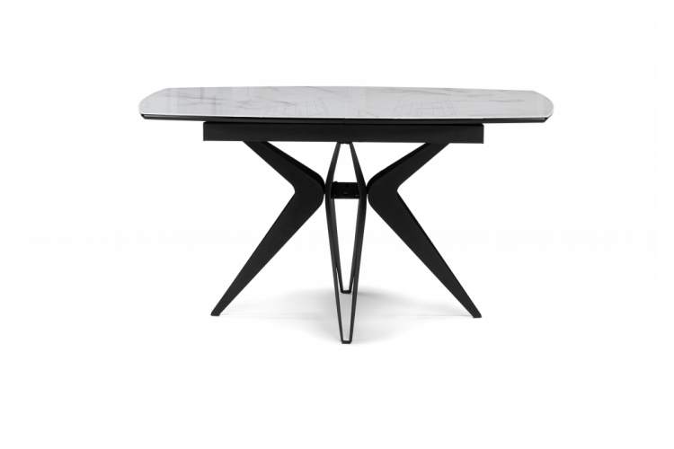 Стол стеклянный Риполь 140(180)х80 статуарио / черный-6